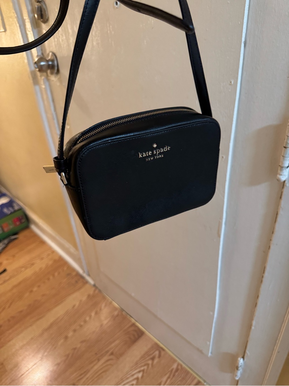 kate spade Black Leather Compact Crossbody Messenger